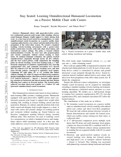 Stay Seated: Learning Omnidirectional Humanoid Locomotion on a Passive Mobile Chair with Casters